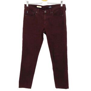 AG Adriano Goldschmied Womens 29 The Stilt Red Wine Cigarette Leg Pants Jeans
